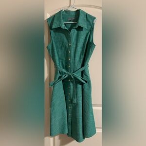 Shirt dress, Belted by Sharagano, Green Size 16
